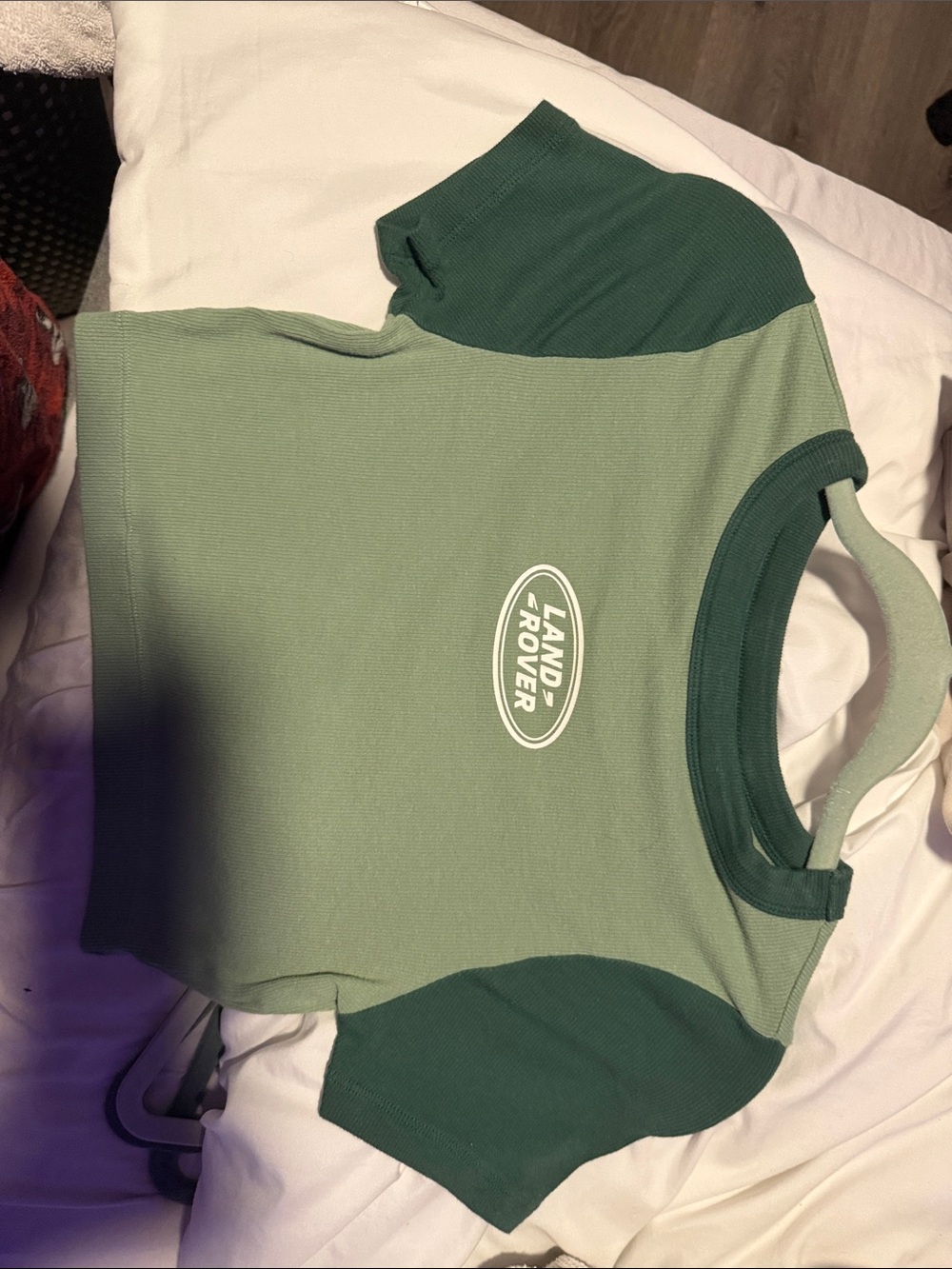 PacSun Two-Tone Green 'Land Rover' Logo Tee